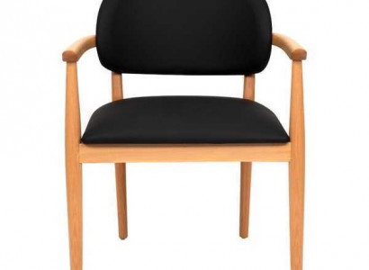 Schwarzer Lehnstuhl Designer Esszimmerstuhl Luxus Einsitzer Holzmöbel